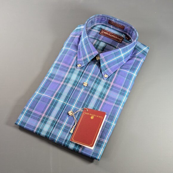 Vintage Chaps Ralph Lauren Plaid shirt size L, long sleeve button down shirt - Picture 9 of 10
